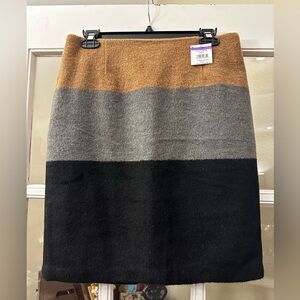 Size Small Amanda and Chelsea Skirt black/brown/gray Color Block Wool